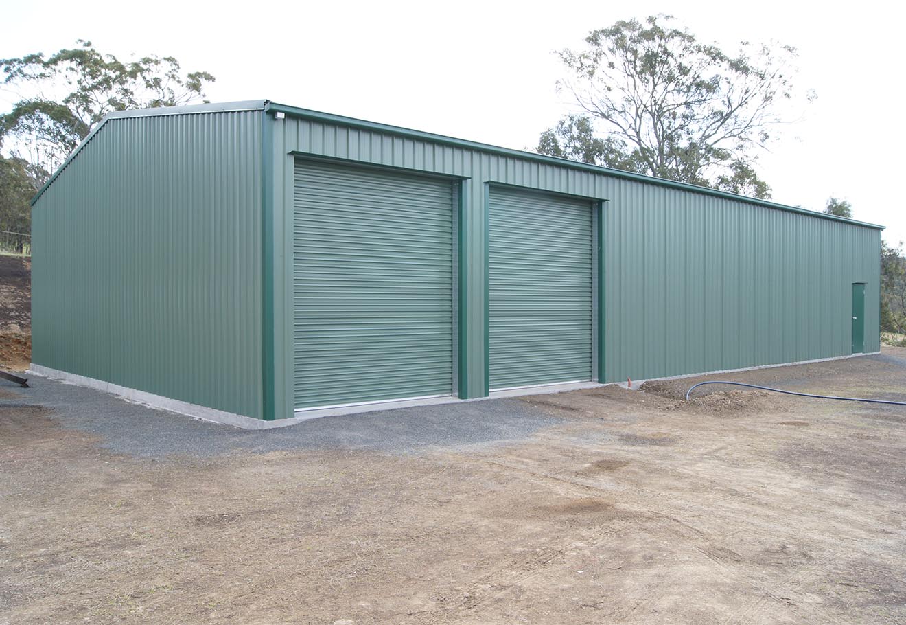 Rural two-door shed with a gable roof