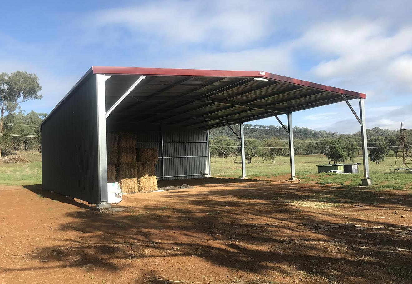 Rural Shed with a gable roof for storing hay